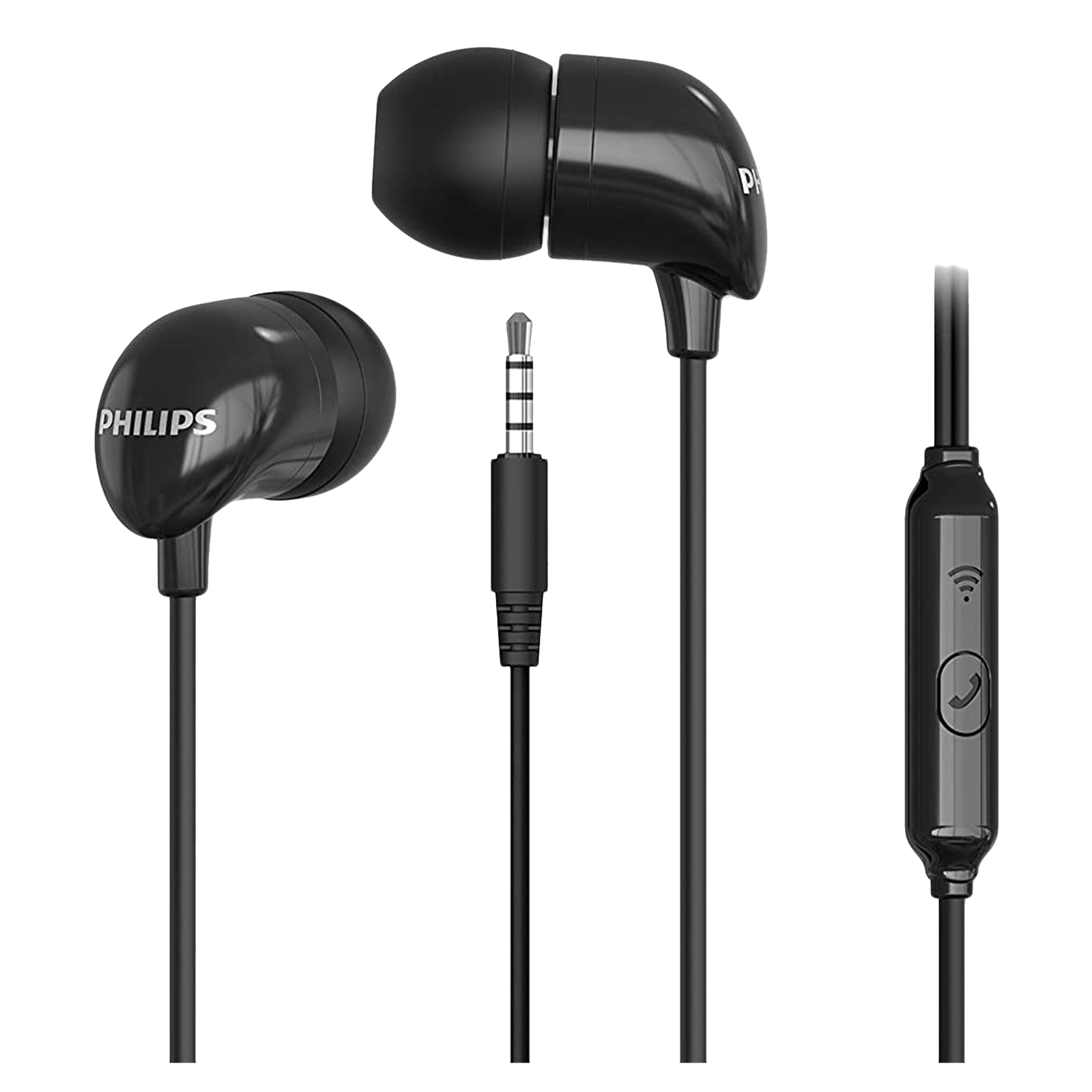 PHILIPS TAE1126BK 94 Wired Earphone with Mic In Ear Black